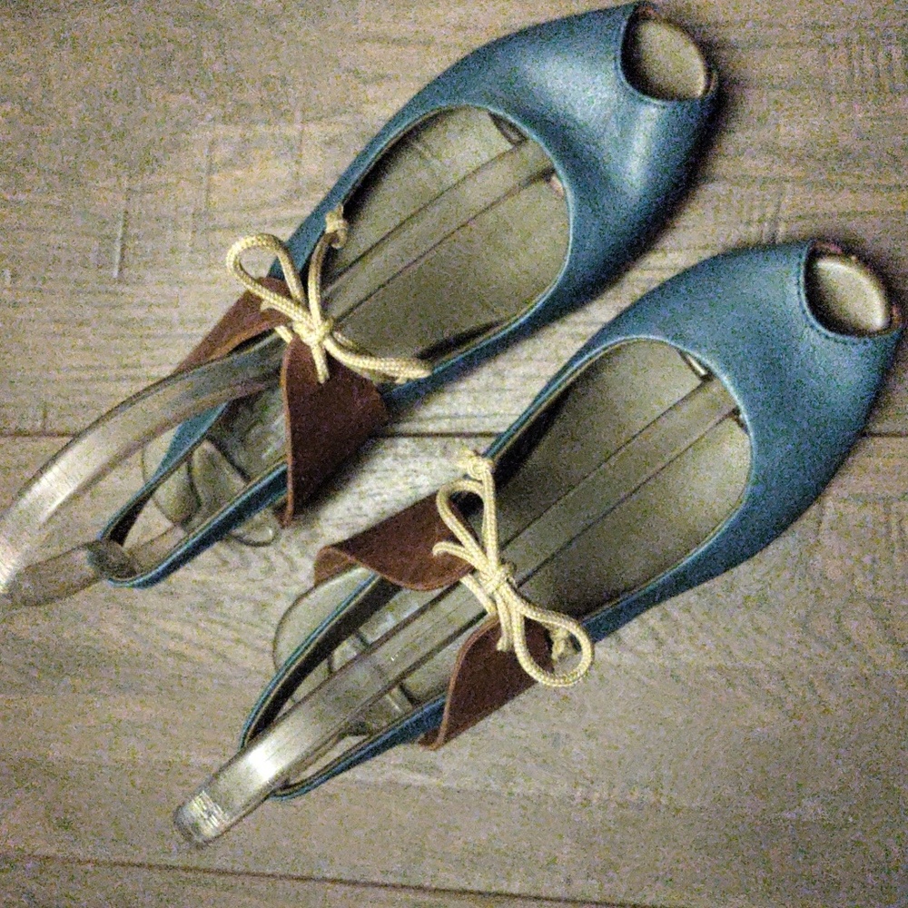 Lili Mill Peep Toe Slingbacks Flats
